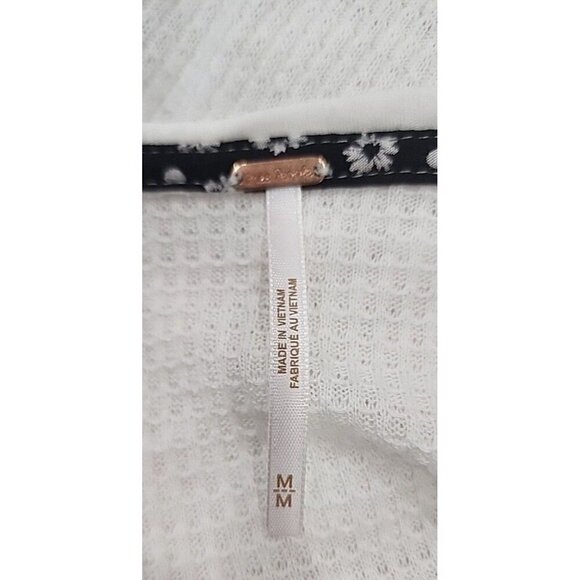 Free People Top Faux Wrap Long Sleeve Auxton Thermal Boho Women's Medium - Picture 7 of 9